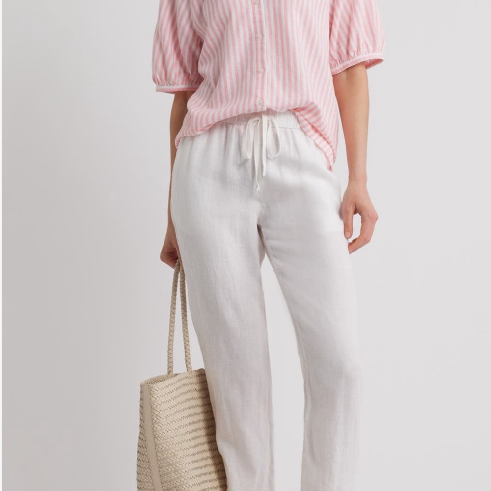 Caslon White Drawstring Linen Pants
